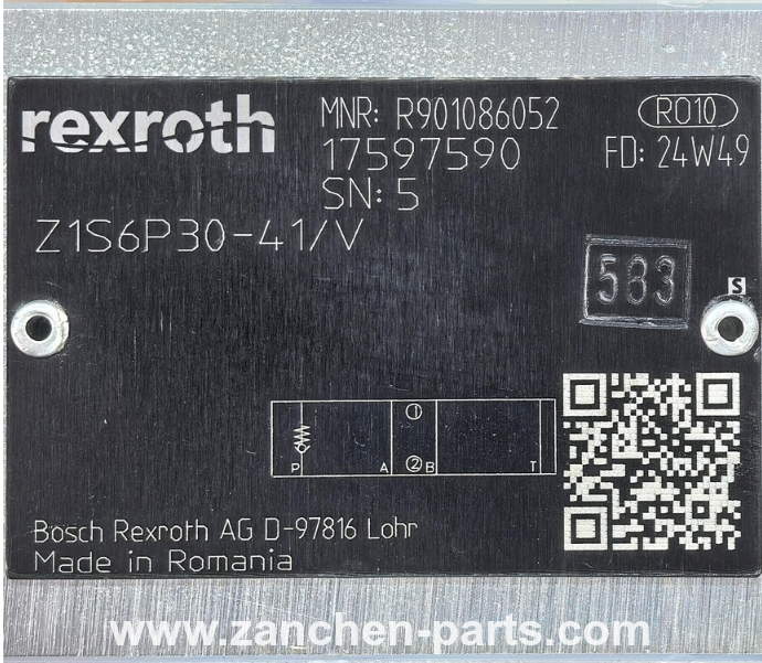 Rexroth R901086052 Check Valve Sandwich Plate Pressure Control Valve Z1S6P30-41/V